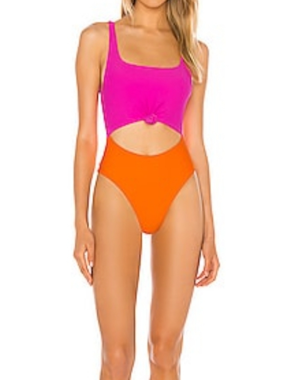NWT Lovers + Friends JOJO Pink and Orange Twist One-Piece Size S